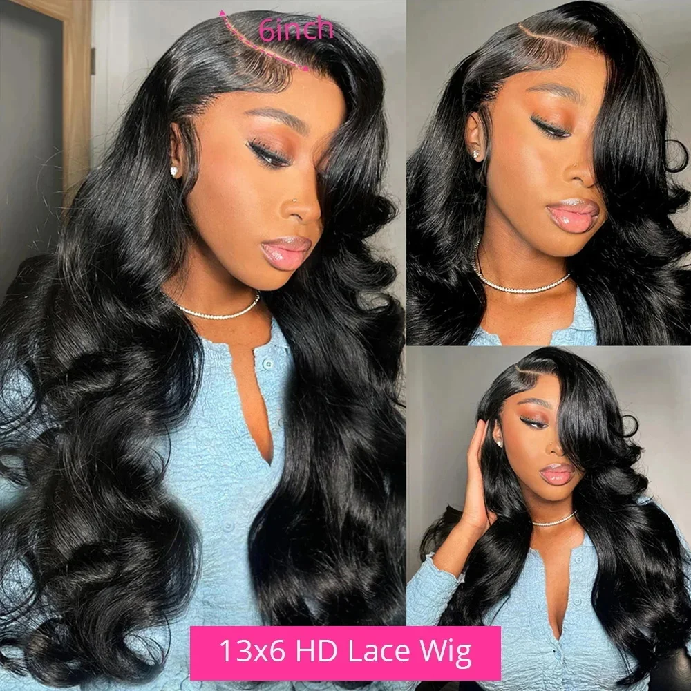 250 Dichte Körperwelle 13x6 HD Transparent Spitze Front Echthaar Perücken Für Frauen 30 40 Zoll 13x4 360 Spitze Frontal Perücken Pre Plucke