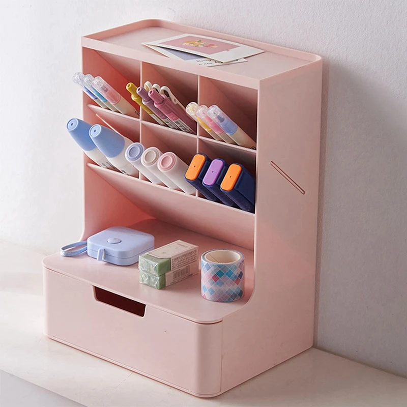 MELBoîte de rangement multifonctionnelle pour fournitures de bureau, porte-stylo, multicouche, anti-poussière