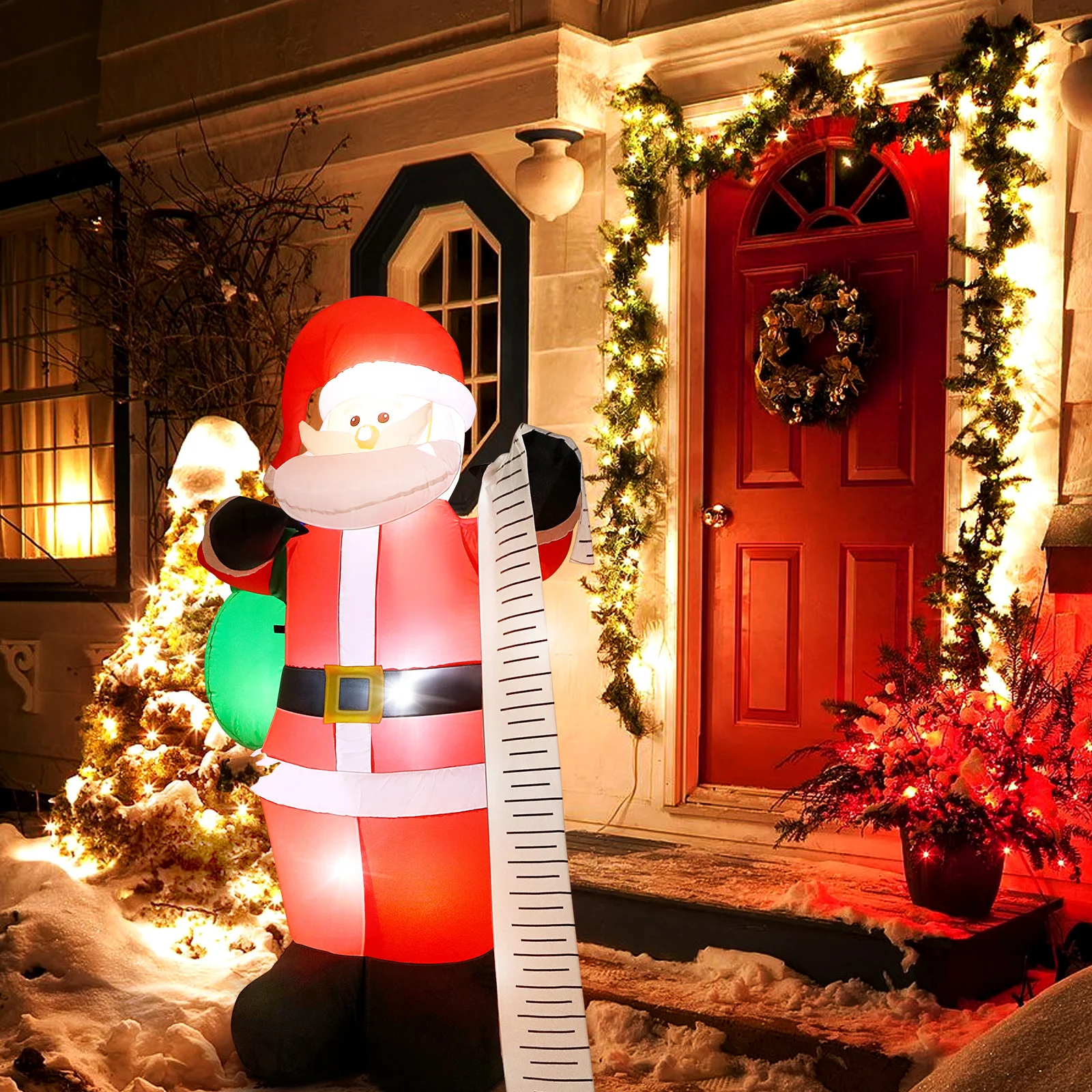 

5.9Ft Santa Claus Decoration Outdoor Built-In Lights For Lawn Garden Xmas Holiday Party Inflatable Decorations Christmas