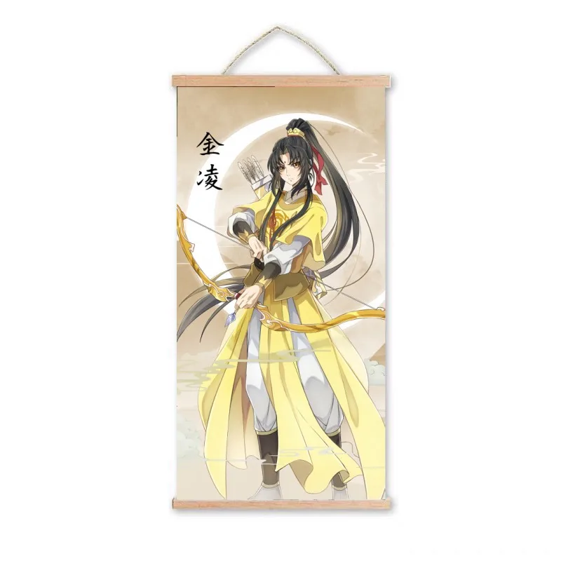 

Anime Grandmaster of Demonic Cultivation Cosplay Hang A Picture Poster Solid Wood Hanging Shaft Gift Decorative Cloth