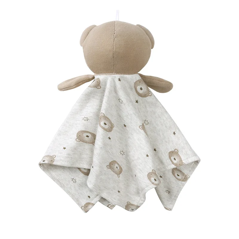 Baby Snuggle Toy Cute Bear Stuffed Animal Sleeping Appease Blankie Towel for Babies Soft Security Blanket Infant Gifts