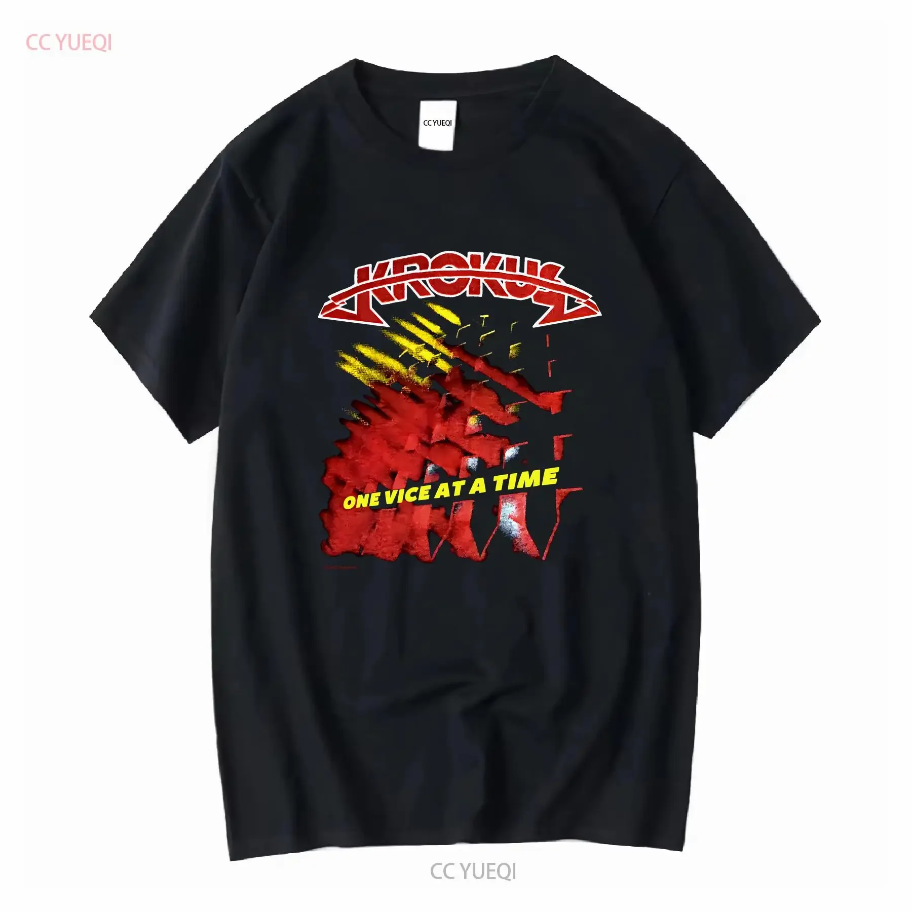 Vintage 80s Krokus Band T Shirt Mens M S 1982 Metal Rock World Vice Tour vintage Washed Stretched Unisex Versatile graphic