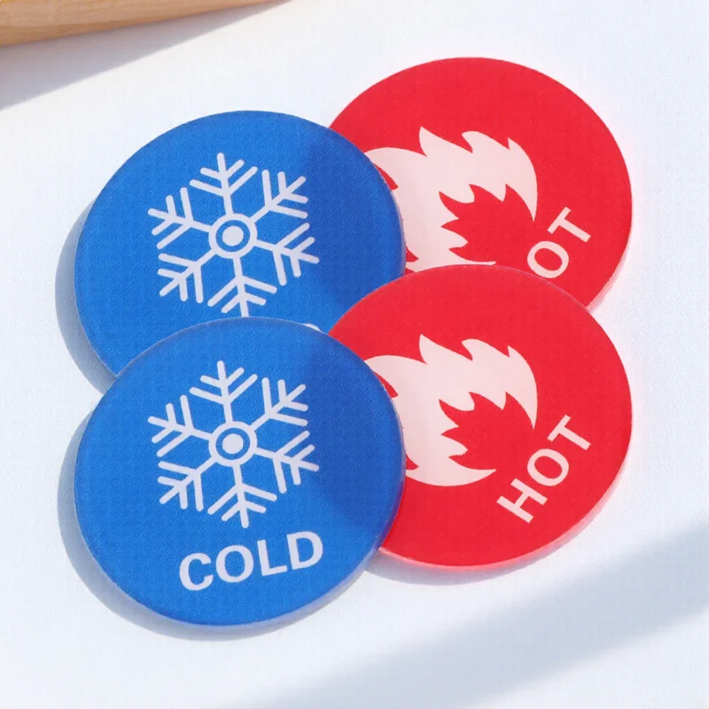 Hot Cold Water Signs Acrylic Self-Stick Faucet Labels For Bathroom Kitchen Hotel Temperature Indicator Stickers Waterproof