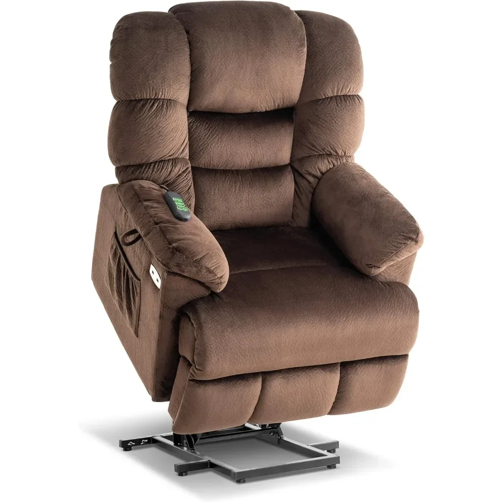 Lay Flat Dual Motor Power Lift Recliner Chair Sofa with Adjustable Headrest for Elderly People, Infinite Position, Fabric 7630