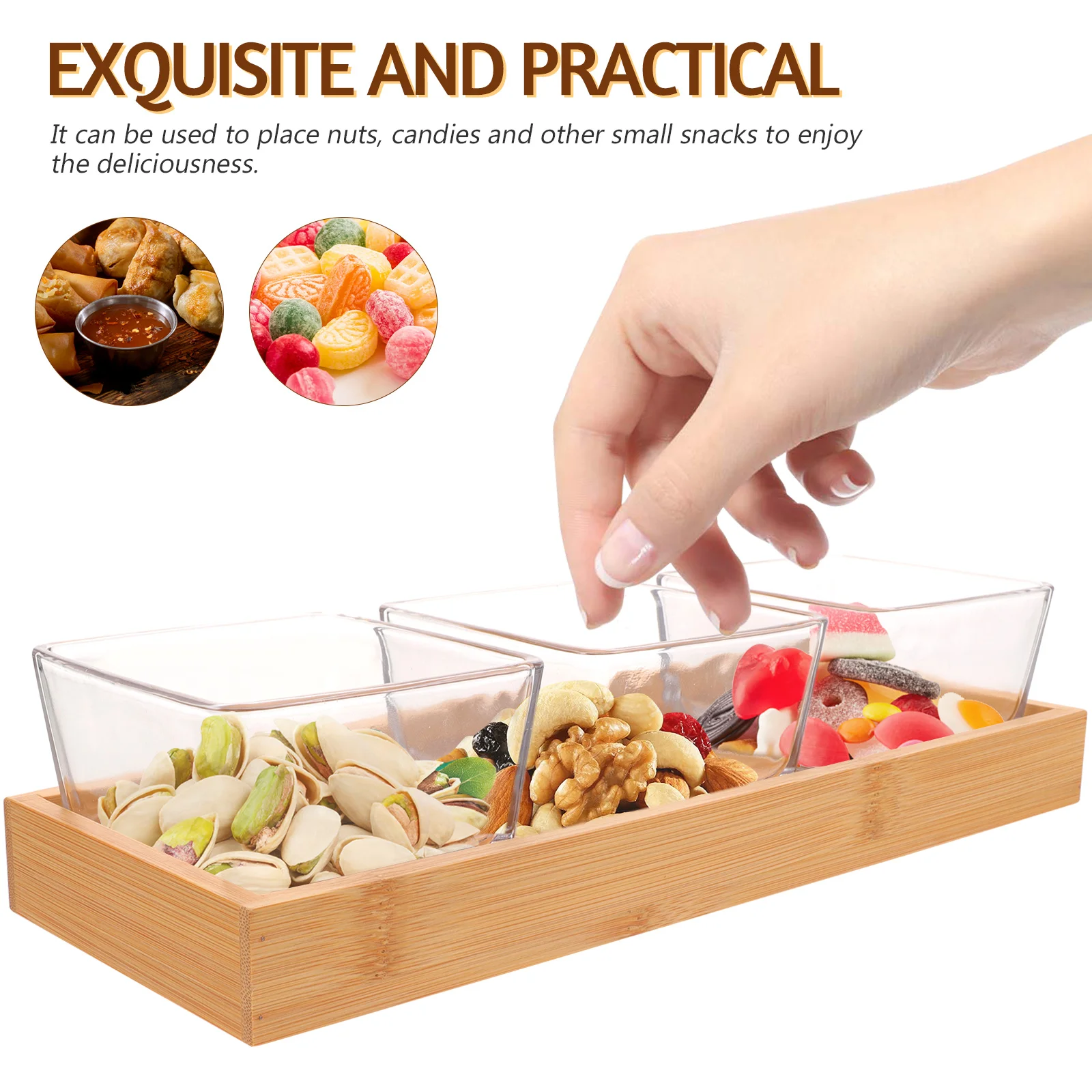 

1 Set Glass Snack Dish Fruit Plate Creative Serving Tray Decorative Food Bowl For Candies Dessert Household Kitchen