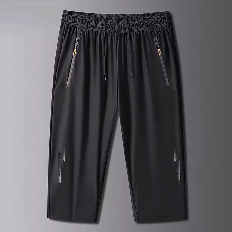 

Ультратонкая летняя рабочая одежда из ледяного шелка Qui-Dry, повседневные мужские брюки на семь футов, спортивные штаны Busin Gentleman Sle