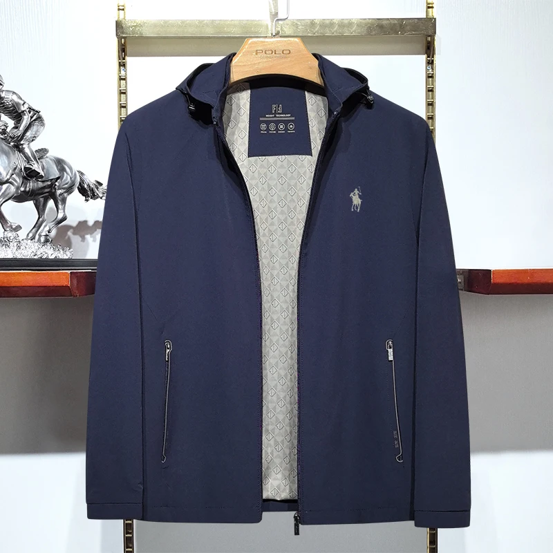 

Мужская легкая дышащая тканевая куртка Paul с капюшоном и вышивкой, весенняя съемная кепка, удобная городская мода