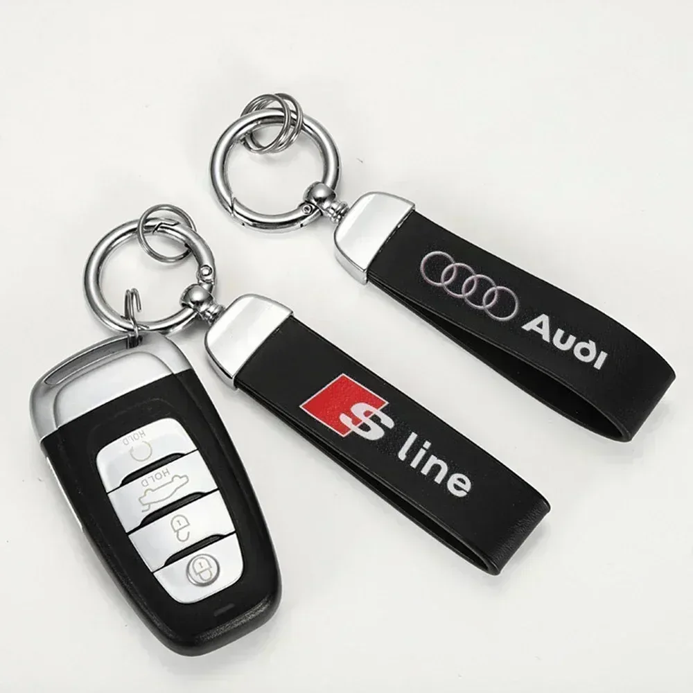

Car Accessories Metal Leather Key Holder Trinket KeyRing Key Chain For Audi A7 A3 A4 A6 A5 Q5 A1 Q7 Q3 Q4 TT SQ5 RSQ3 RSQ8 S3 S4