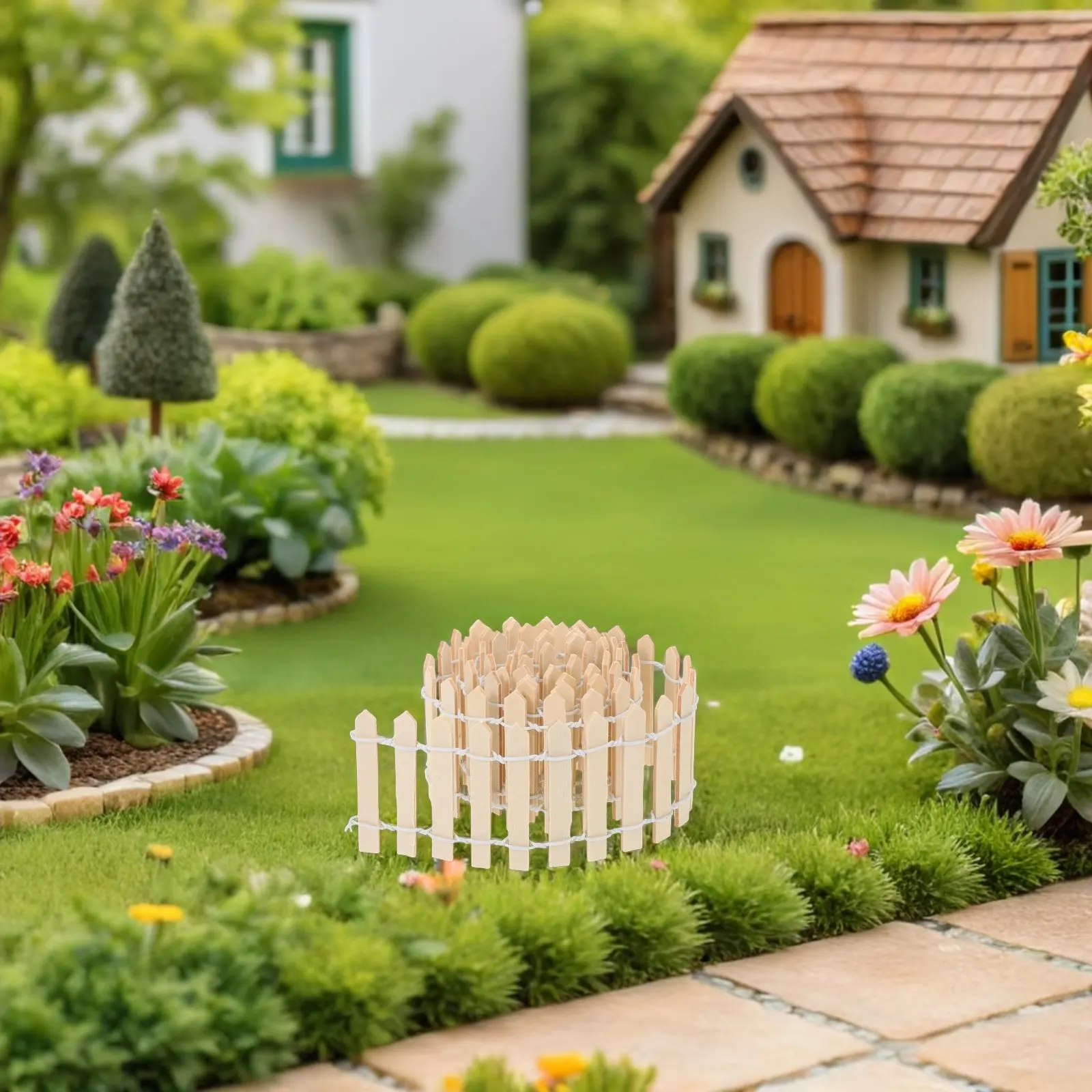 

4Pcs Miniature Picket Fence Decor for Fairy Garden Terrarium Bonsai Succulents Plant Pot Landscaping DIY Micro Landscape