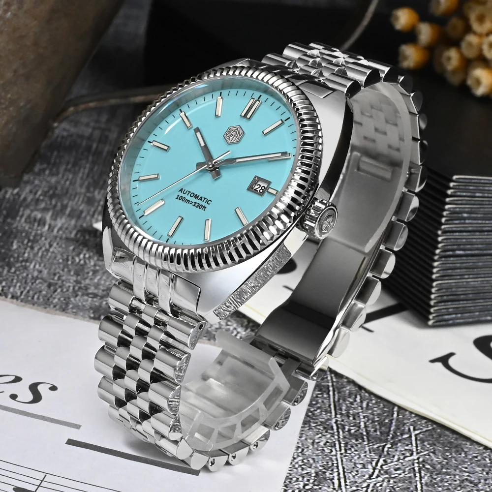 San Martin 40mm Original Design Casual Sport Style Enamel Dial YN55 Luxury Men Automatic Mechanical Watch Sapphire 10ATM BGW-9