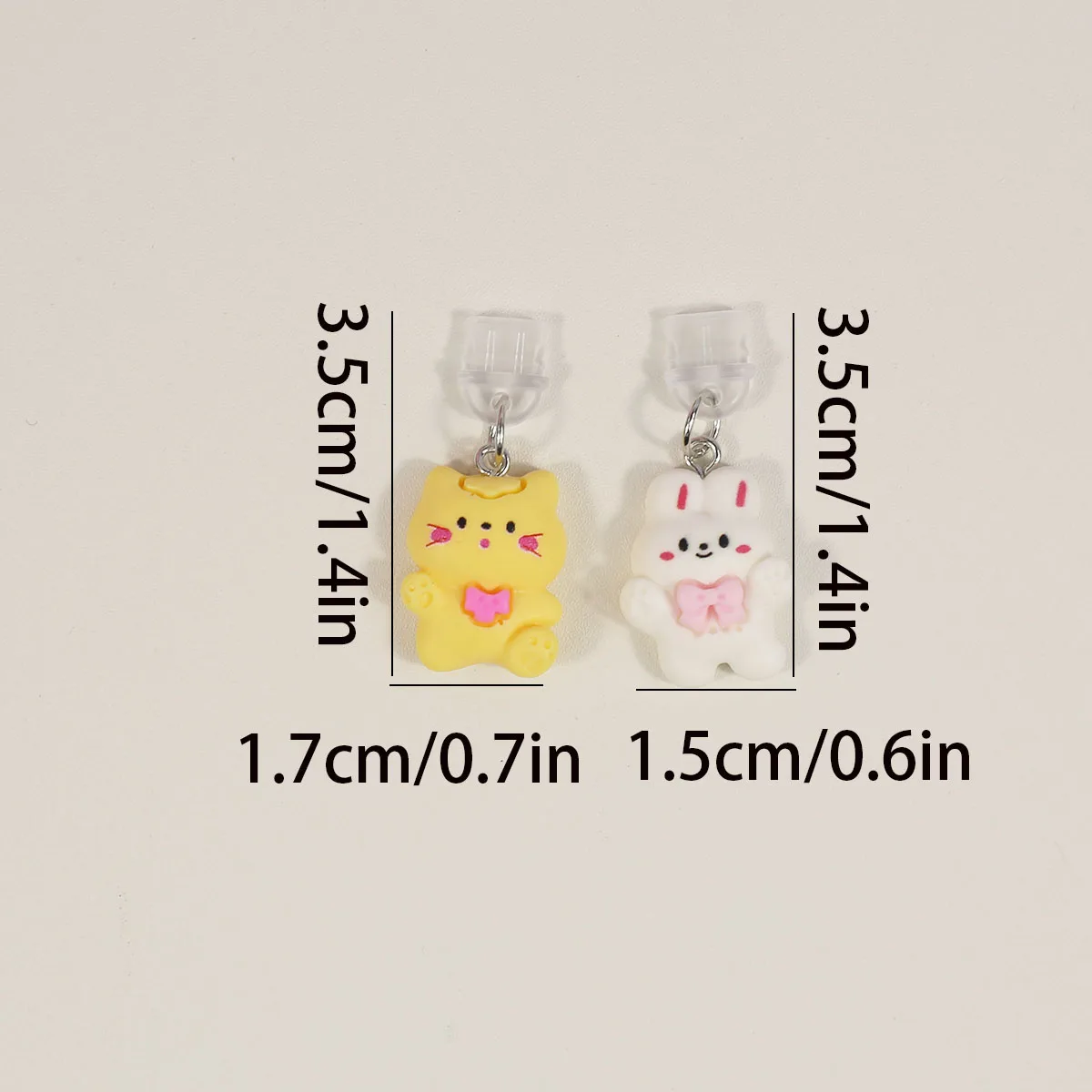 Mobile dust plug, adjustable air cat rabbit DIY mobile phone pendant, suitable for iPhone/for Samsung Type-C port protection acc