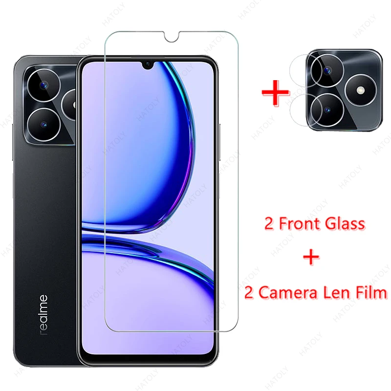 For Realme C53 Glass for Realme C53 Tempered Glass Film Front Mobile Phone Screen Protector HD Camera Len Film for Realme C53