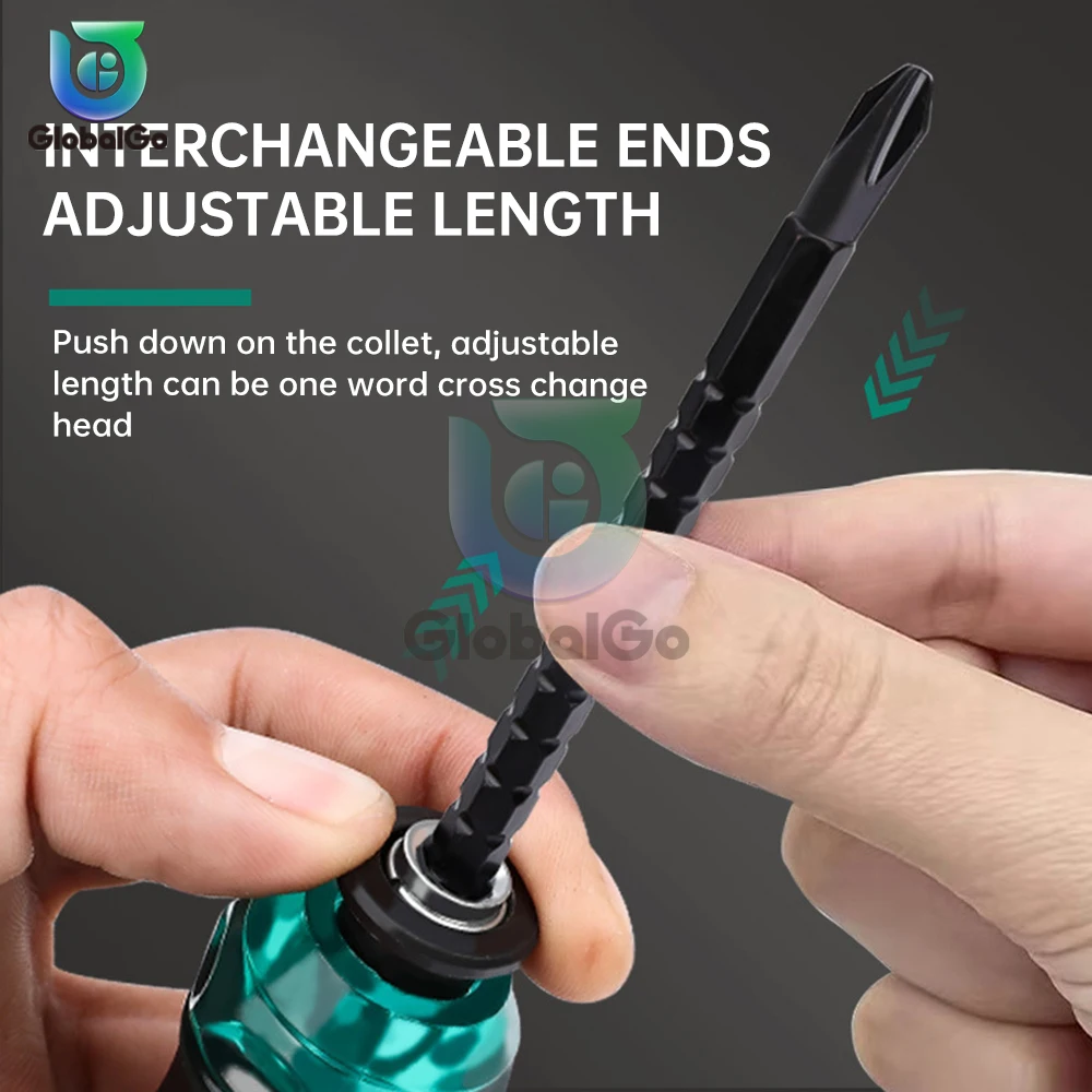 Multipurpose Dual Purpose Telescopic adjustable length Magnetic Screwdriver Cross Straight Household Non Slip Screwdriver