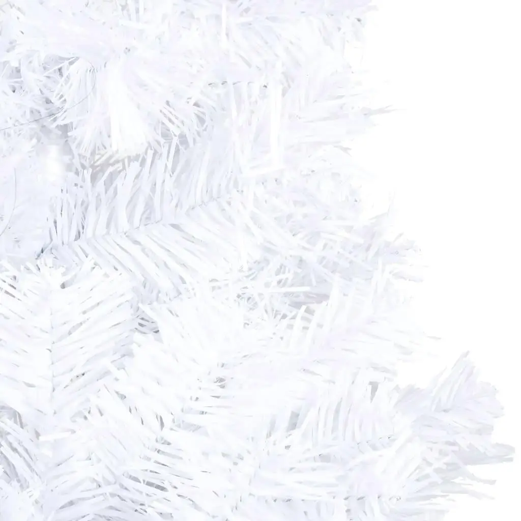 Árvore de Natal artificial branca pré-iluminada com conjunto de bolas Decoração de férias em PVC de 47,2 polegadas