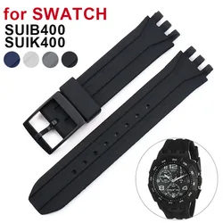 19mm Silicone Watch Band for Swatch SUIB400 SUIK400 Rubber Strap Sports Replacement Wrist Bracelet Men Women Accessories