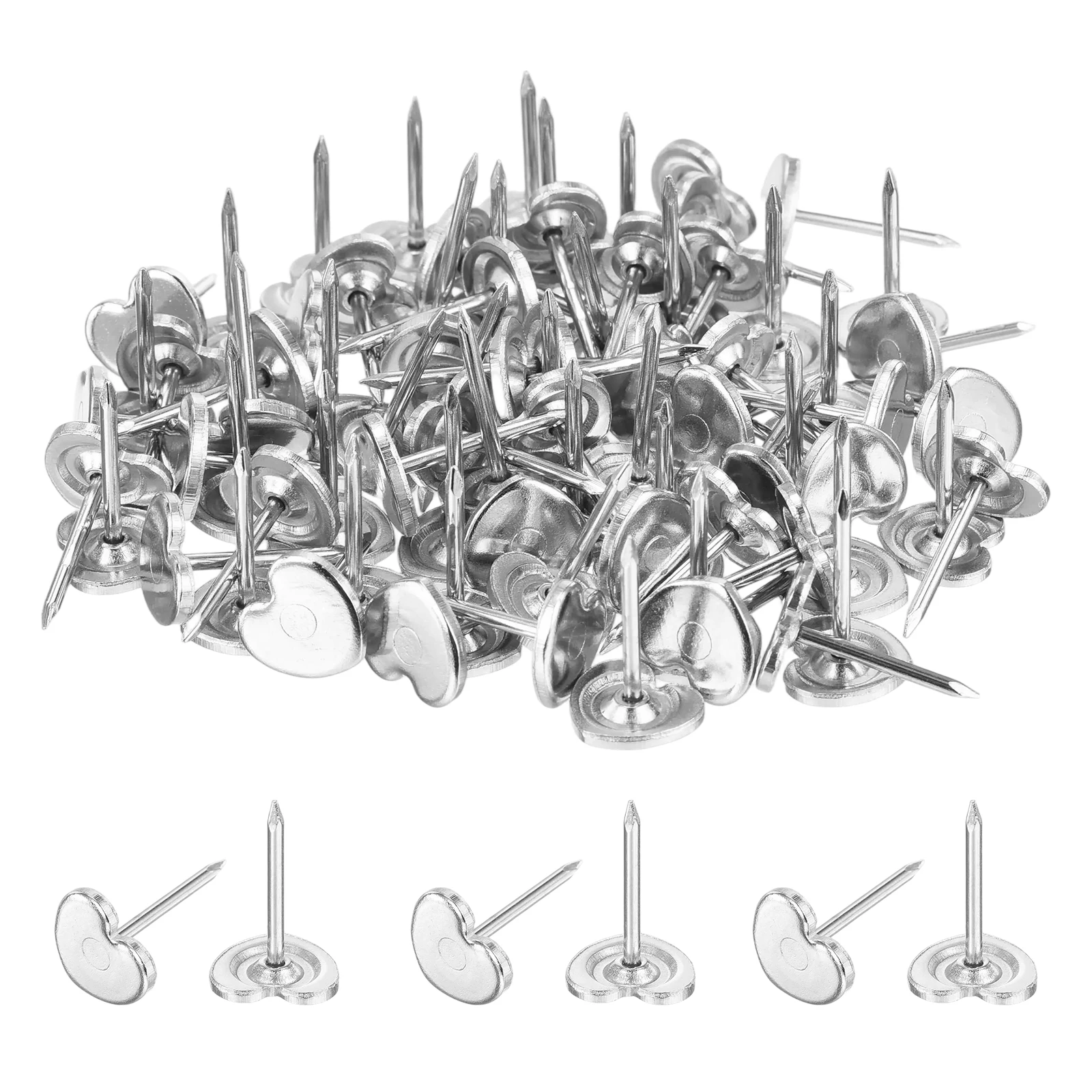 80Pcs Upholstery Tacks Metal Heart-shaped Thumb Tacks Upholstery Nails for Furniture Wall Decorative  DIY Project Home Decor