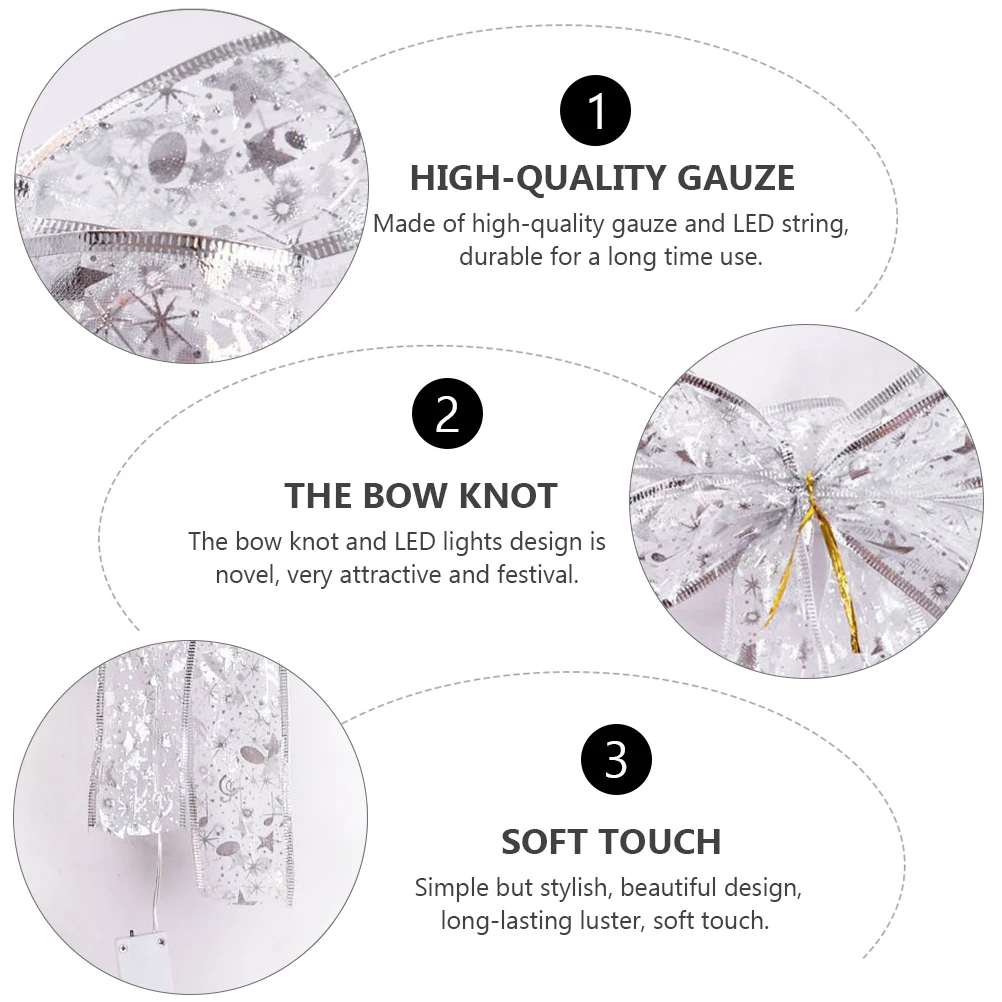 

2Pcs Christmas Bow Knot LED String Light Hanging Pendant Glowing Bow Lamp Party Decor Tree Decorative Supply Festival Ornament