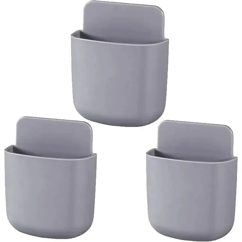 2PCS Wall Mounted Storage Box Household Living Room Conditioner Remote Control Bedside Phone Storage Holder Organizer Box1p2026