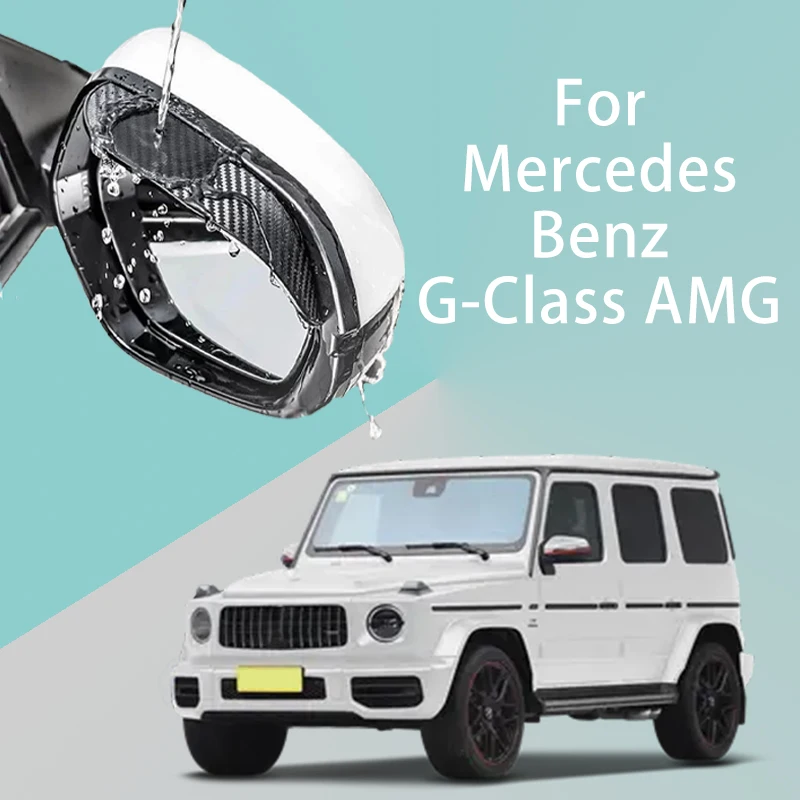 

FOR Mercedes Benz G-Class AMG Car Rearview Mirror Rain Eyebrow Visor Carbon Fiber Side Automotive exterior protection