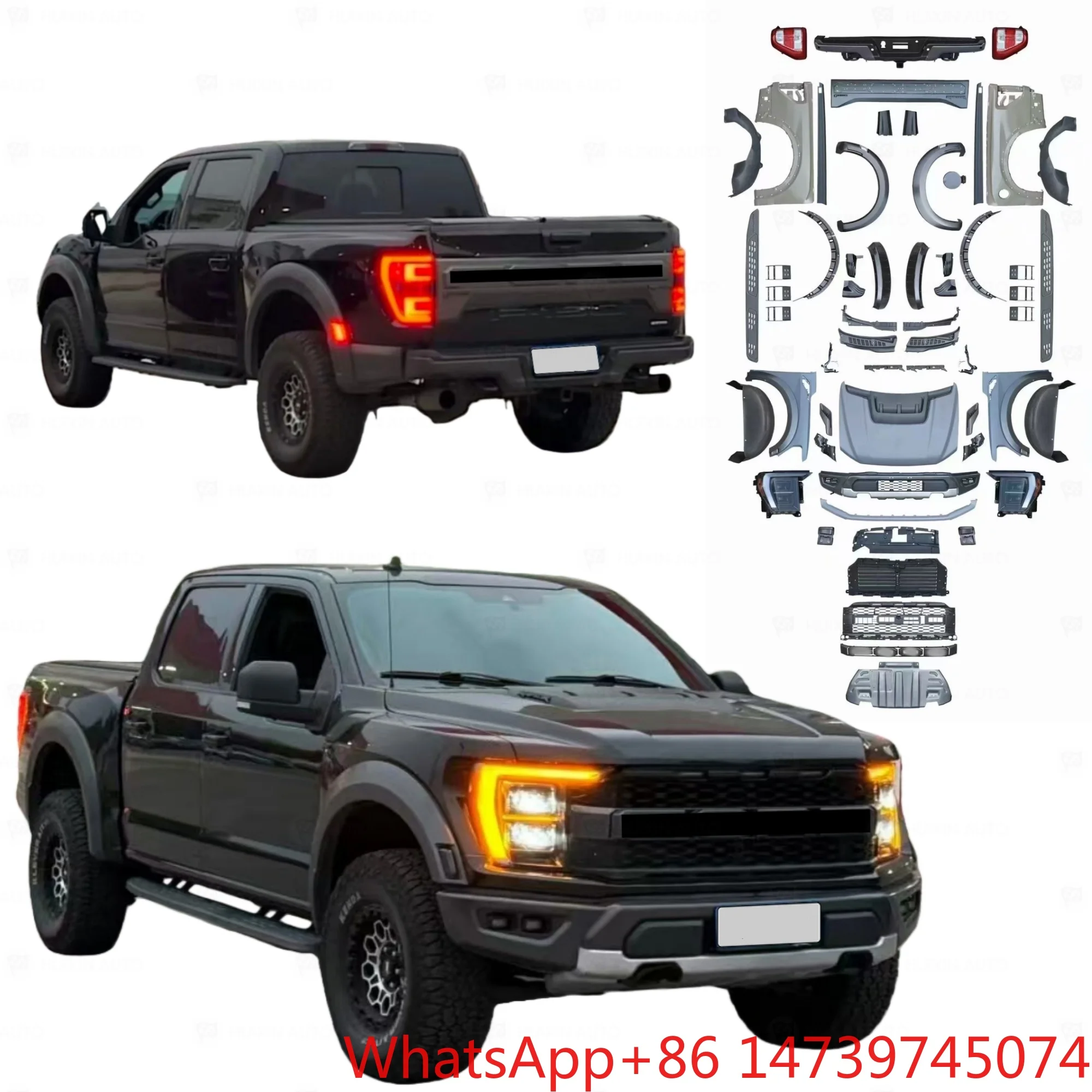 Factory Price Facelift Body Kit 2015-2020 Upgrade To 2022 Raptor Style With Hood Grille Front Rear Bumper PartsFull Car Body Kit