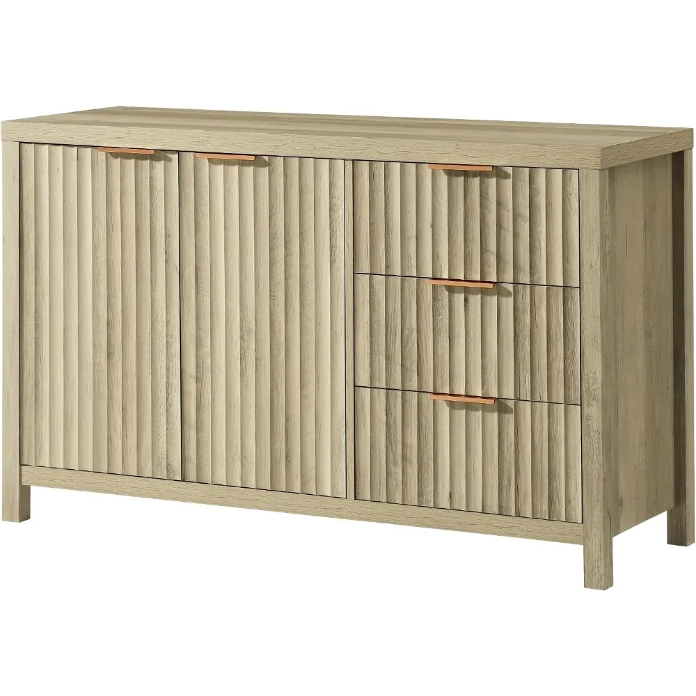 

Oxford Fluted Sideboard Buffet Cabinet with Storage, 47" Modern Credenza with 3 Drawers, Media Console Mid Century Storage Cabin