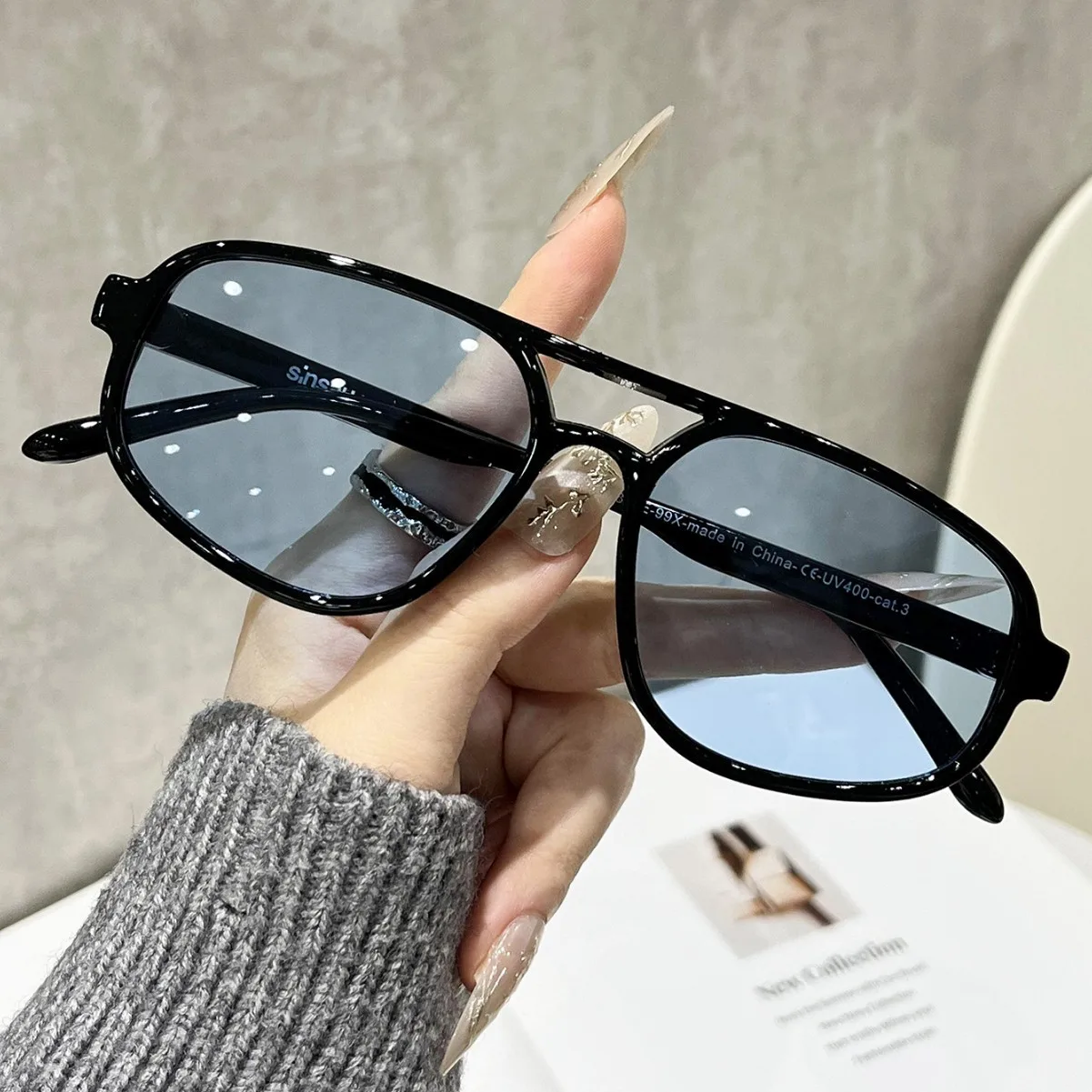 Retro Oval Unisex Solbriller UV400 - alternate angle