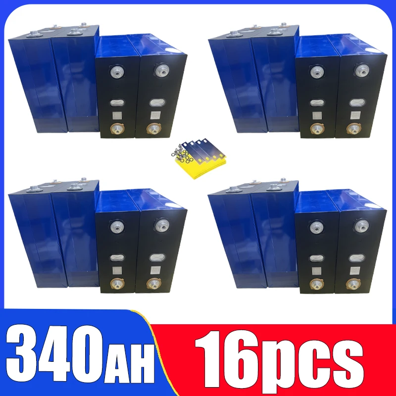 

New 16PCS 3.2V 340AH 320AH 280AH 310AH lifepo4 rechargeable battery DIY 48V golf cart solar energy storage household battery