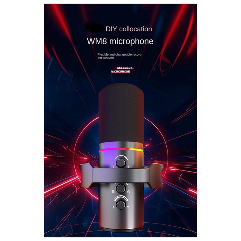 

XB-Динамический микрофон XLR Connect 48 В Звуковая карта Запись Оборудование для тушения и пения USB Компьютерные игры Живой микрофон