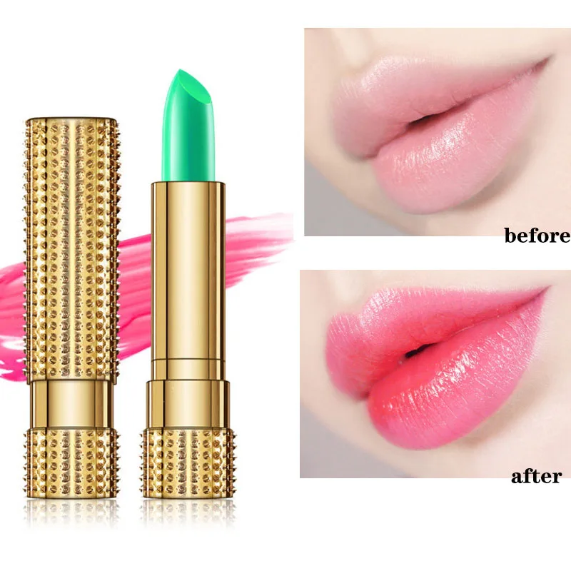 Lápiz labial de Aloe Vera, bálsamo labial hidratante que cambia de Color y de temperatura Natural, 99%