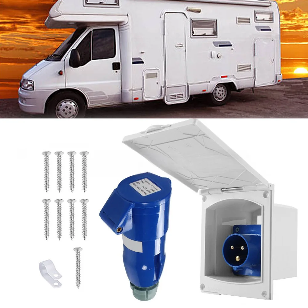 

Reliable RV Power Supply Solution Waterproof Socket Camping Power Inlet 15.5*12.5*11.3cm RV Mains Socket Waterproof Cover