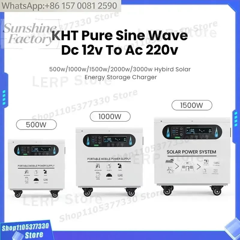 high quality Portable Home Camping Solar Panel LiFePO4 Energy Storage Charger 2000W Pure Sine Wave AC 220V DC 12V MPPT Solar
