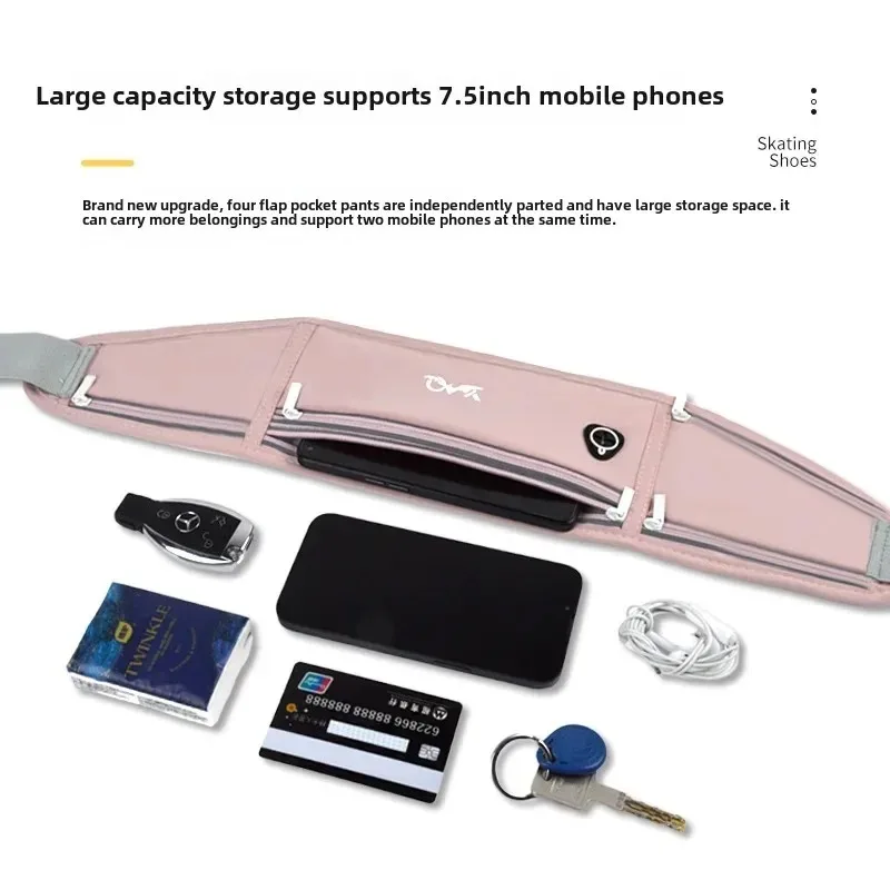 ثلاثة أقسام تشغيل الخصر أكياس مقاوم للماء متعددة الوظائف ماراثون حقيبة جري حالة حقيبة بحزام حقيبة الهاتف الرياضية حزمة الهاتف فاني #4