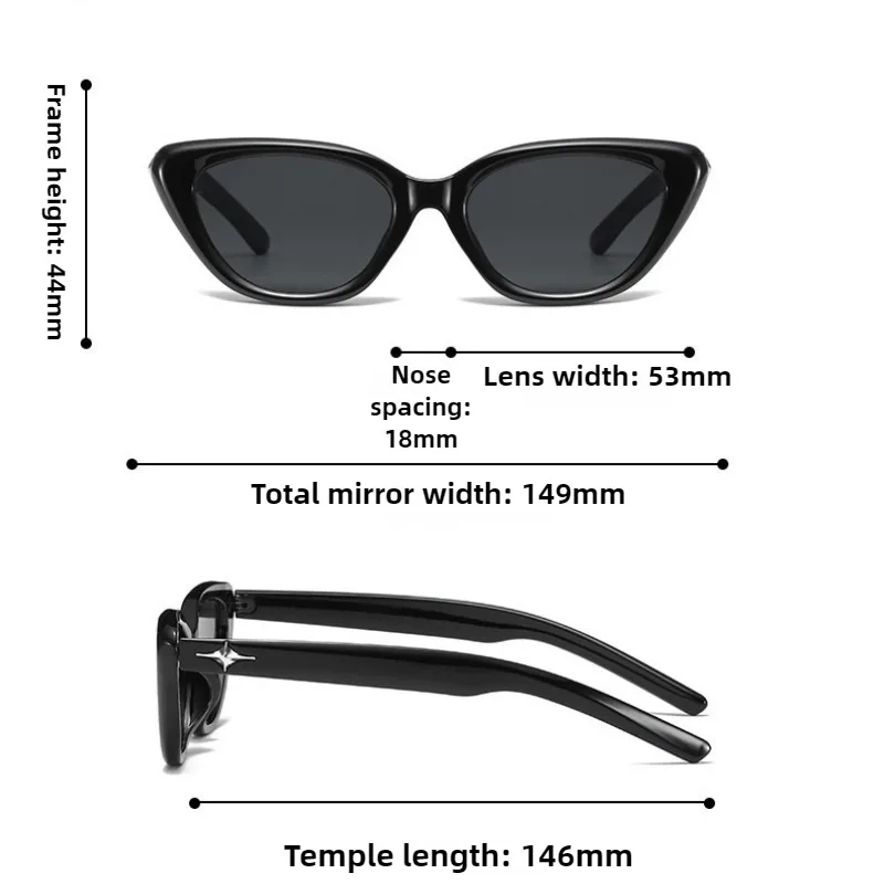 Koreanische Cat Eye Fashion Sonnenbrille für Damen Sonnenschutz – Detail 7