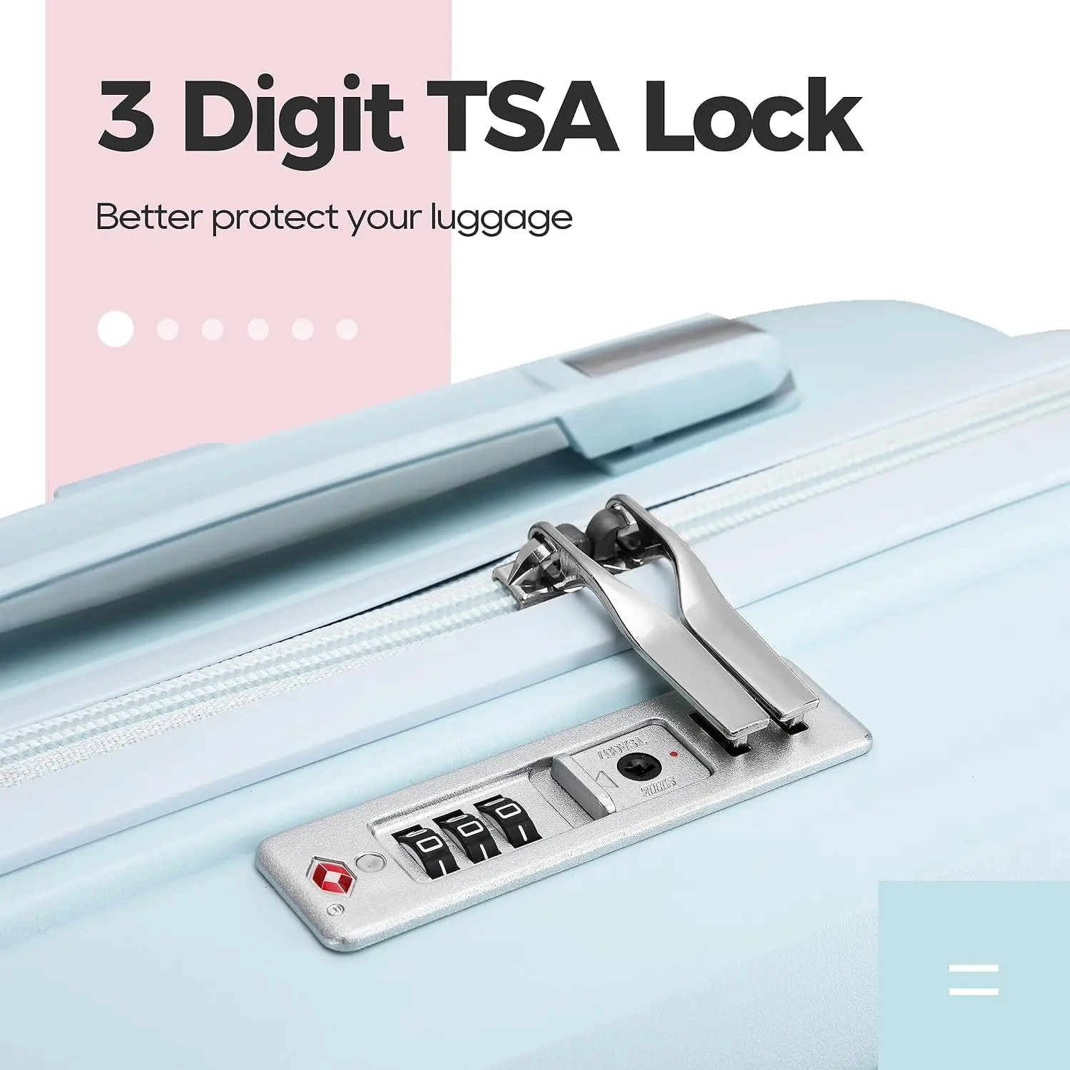 メラレニア 3ピース 20インチ 機内持ち込み可能スーツケースセット、拡張可能な軽量で丈夫なトラベルスーツケース、TSAロック付き、スピナーホイール