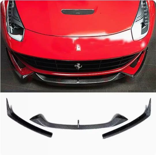 

Передний бампер для Ferrari F12 Berlinetta 2013 2014 2015, разветвители, спойлер, комплект из настоящего углеродного волокна
