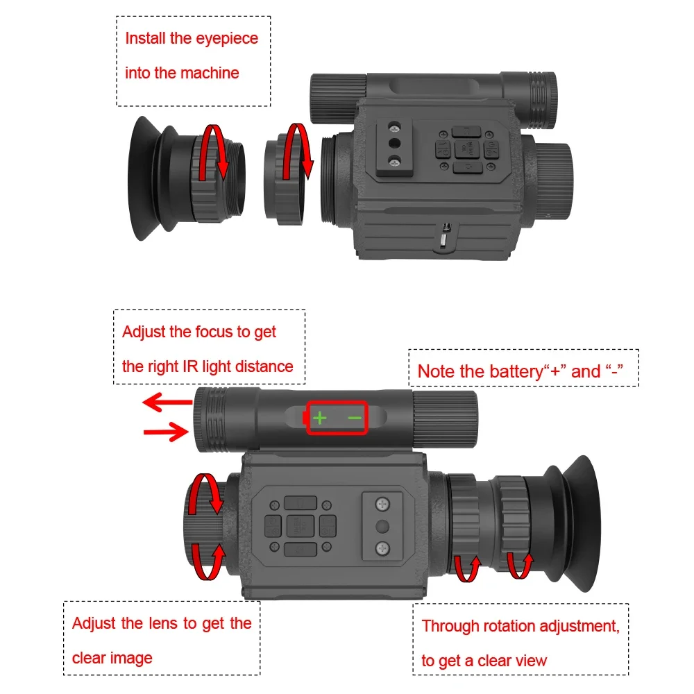 Megaorei NK006 850nm/940nm نطاق الرؤية الليلية 1920*1080 دقة الفيديو 200-400 متر مسافة الأشعة تحت الحمراء كاميرات تسجيل الفيديو أحادية العين