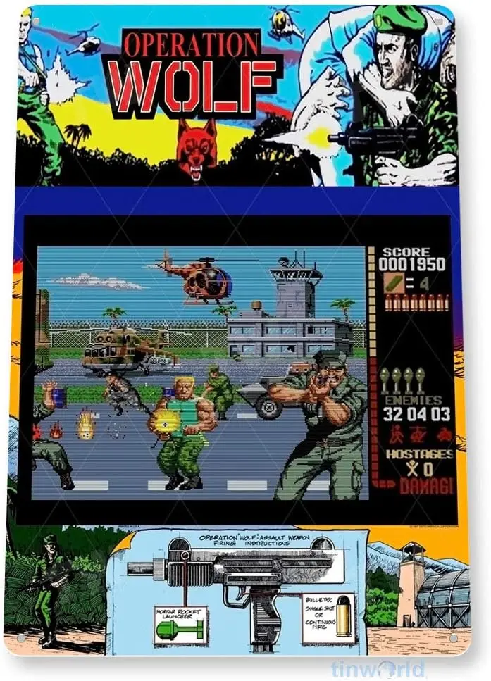 Operation Wolf Arcade Shop Game Room Marquee Console Wall Decor - 8\