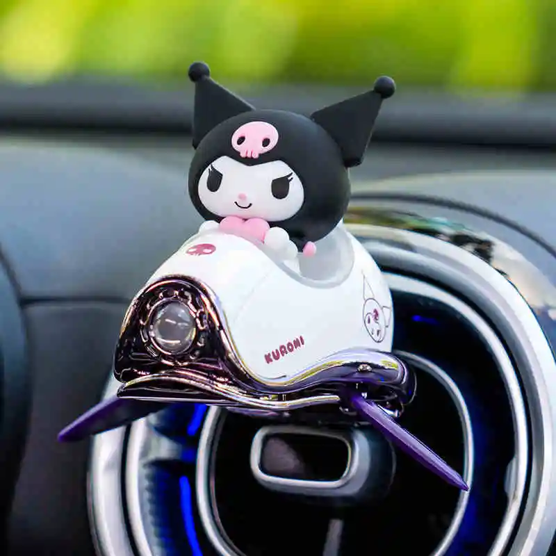 Sanrio Hello Kitty Kuromi Melody Car Mounted Aromatherapy Flying Ball Fragrant Slices Small Airplane Air Outlet Decoration Gift