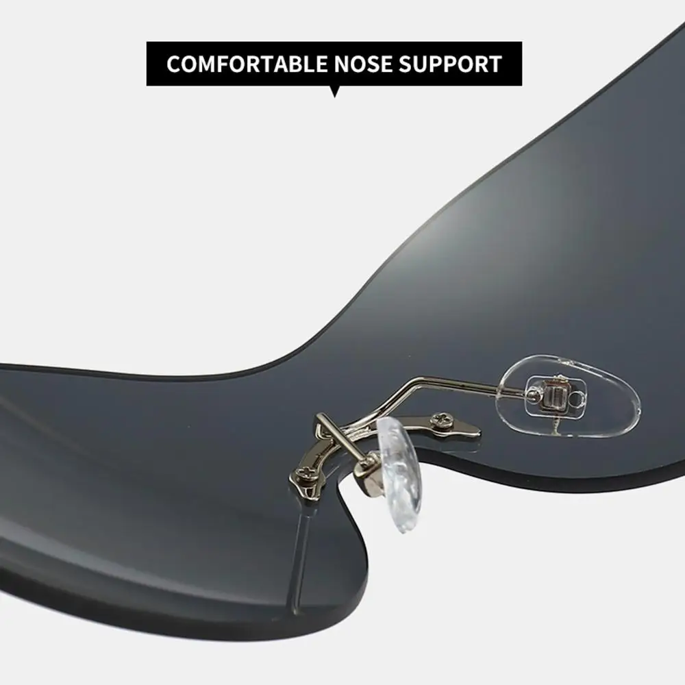 

Модные солнцезащитные очки для езды на велосипеде, путешествий, крутая защита UV400, модные солнцезащитные очки с запахом, солнцезащитные очки без оправы Y2K, декор со звездами