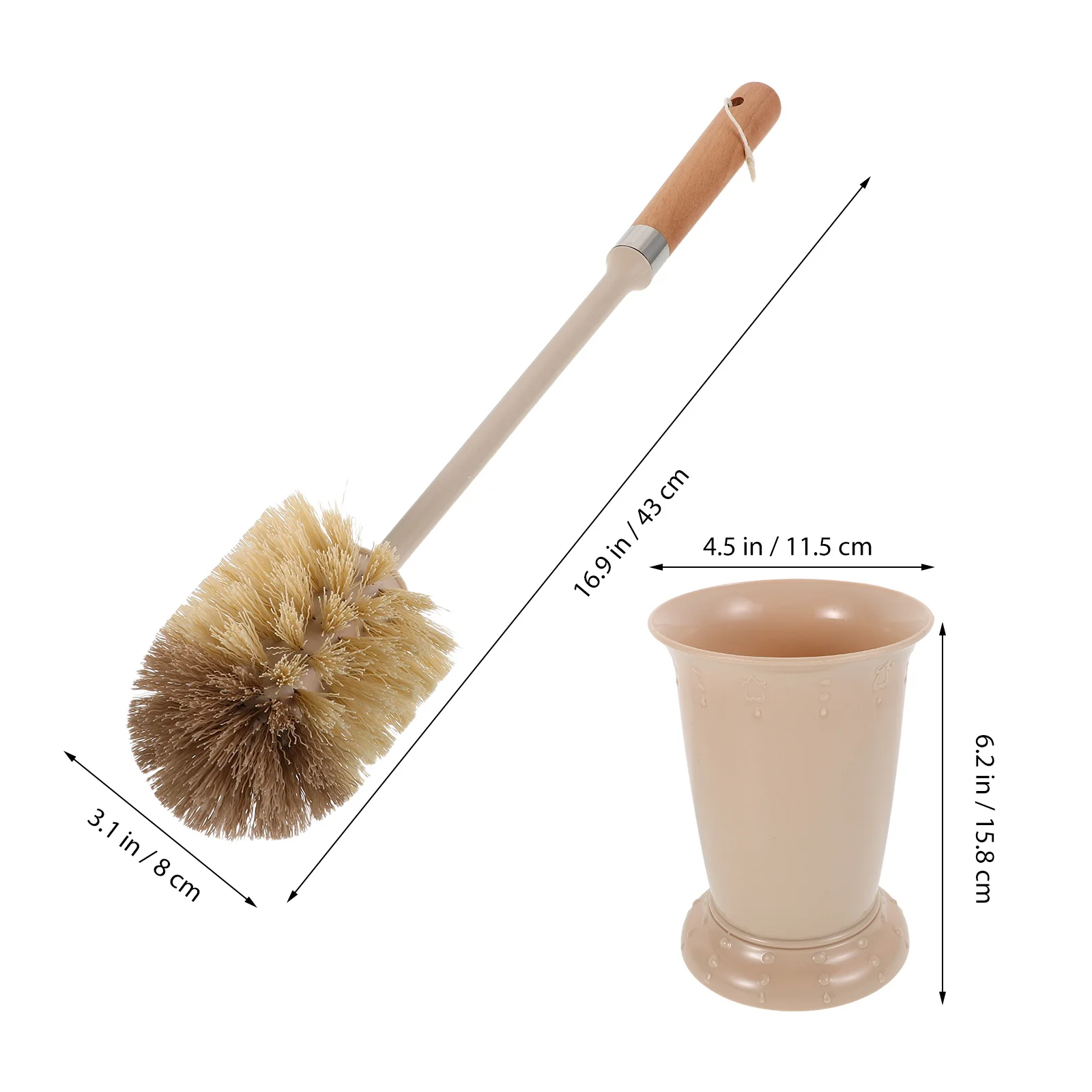 مجموعة فرشاة المرحاض المنزلية، مقبض خشبي طويل، تصميم مريح لتنظيف الحمام، المنزل، الفندق، الأماكن العامة، المرحاض الصحي #6