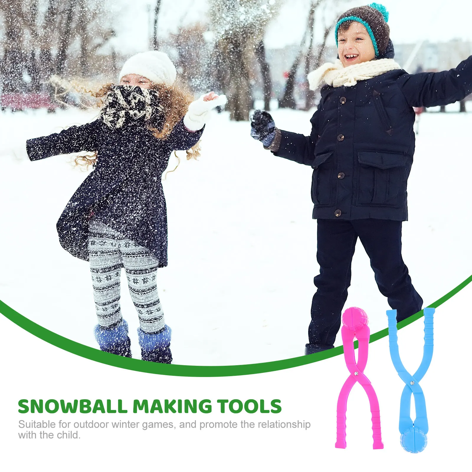 Abrazaderas para niños, herramientas compactas de superficie lisa, diversión familiar al aire libre, juguetes de nieve, 2 uds.