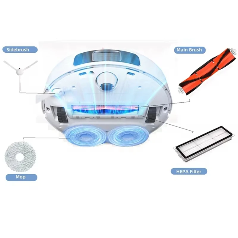 Piezas de repuesto para Robot aspirador Xiaomi X20 + / X20 Plus, cepillo lateral principal, filtro Hepa, mopa, paño, bolsa de polvo, accesorios