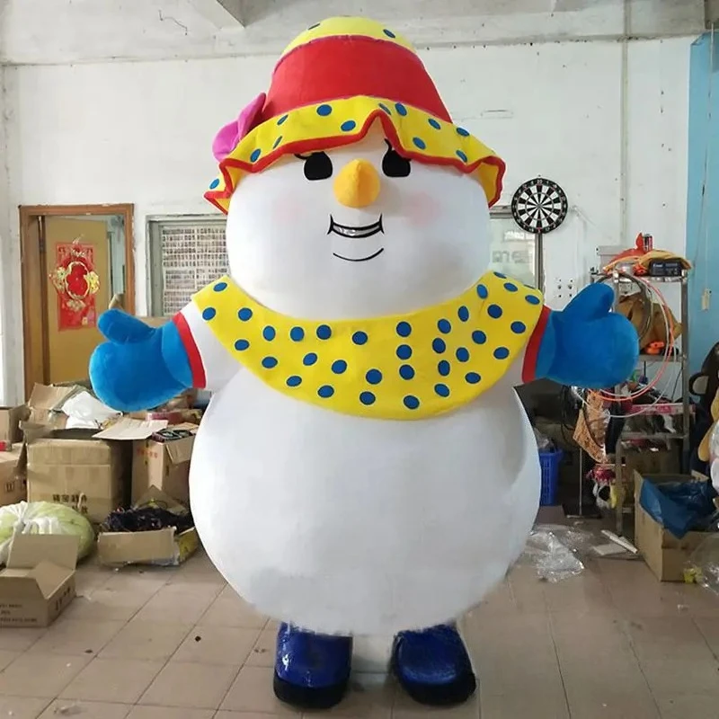 

Cute Inflatable Snowman Costume for Christmas and New Year Entertainments Full Body Halloween Carnival Adult Party