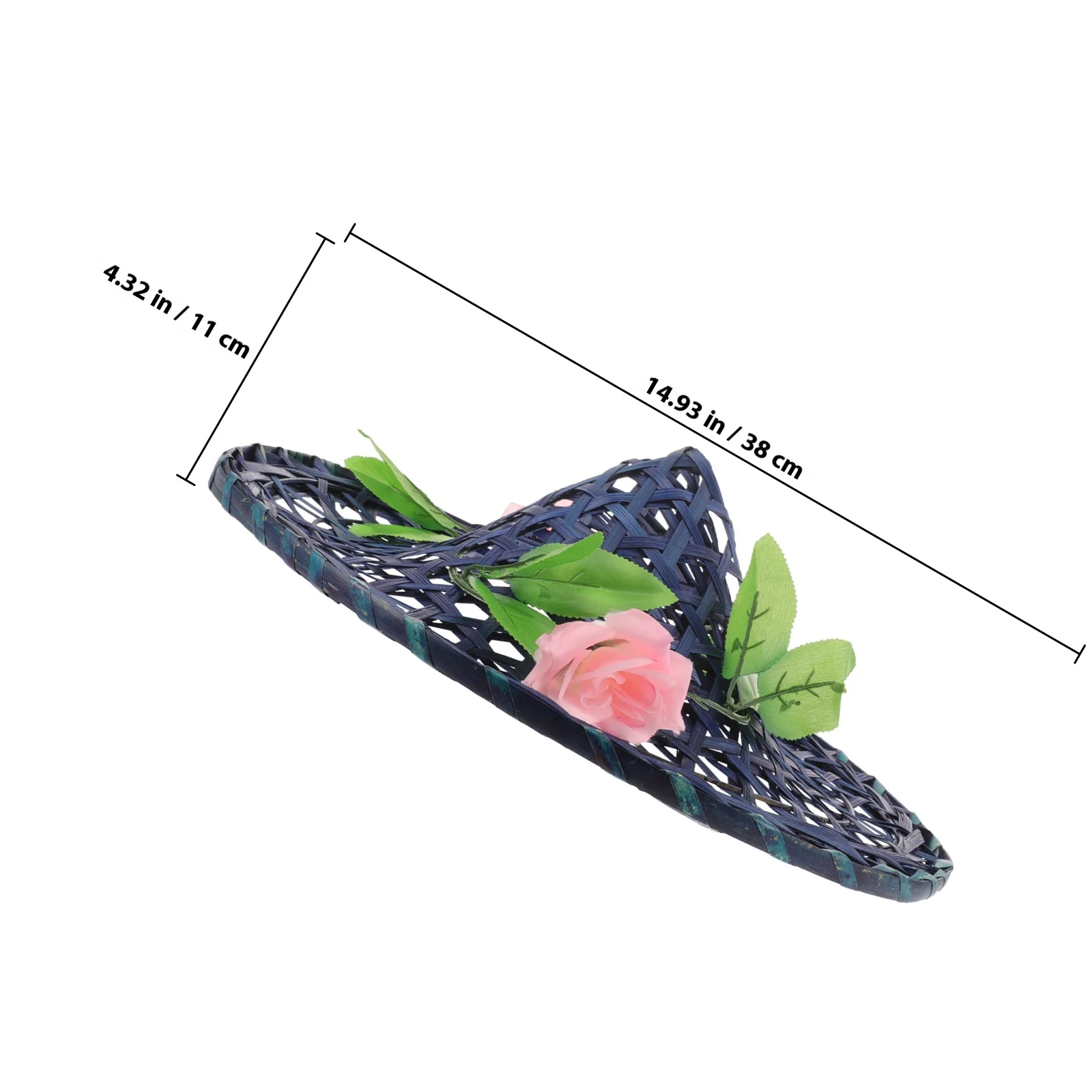 قبعة منسوجة من الخيزران على الطراز الصيني ريفي خفيف الوزن لأداء المسرح وحفلات تنكرية للرقص المريح