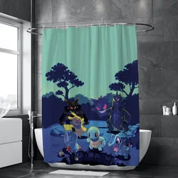 Opaque Waterproof Fabric Bathroom Curtains in the Bathroom Shower Curtains for the Home P-pokemones Shade Curtain Accessories