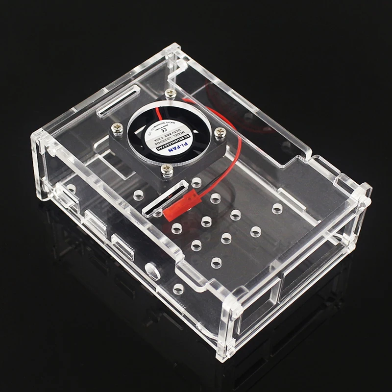 Acrylic Case for Raspberry Pi 4 Box Transparent Shell with Cooling Fan Heat Sink Clear Enclosure for Raspberry Pi 4 Model B