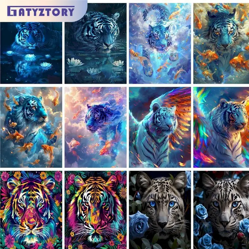 

GATYZTORY Painting By Numbers Hand Drawn Style Animals Adult Oil Kit DIY Acrylic Paint Canva Artwork Canva Art Gift Home Decorat