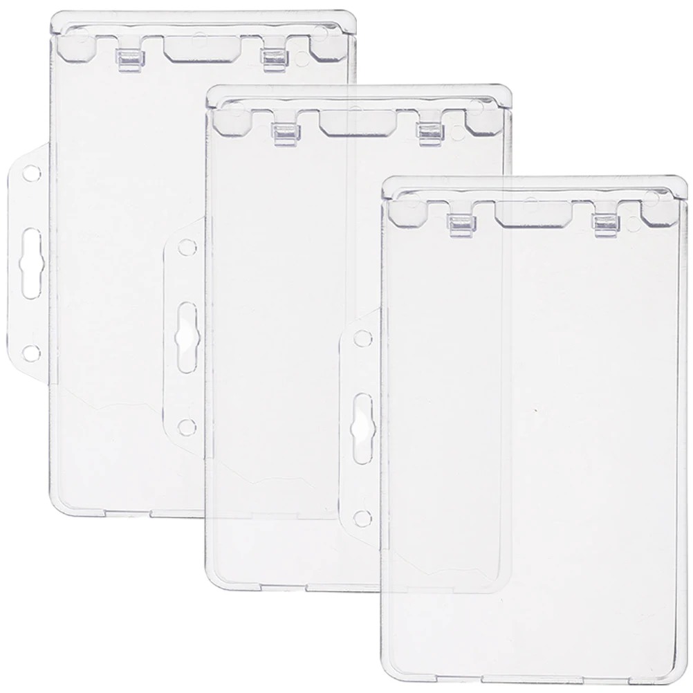 

3pcs Clear Card Sleeves Id Card Holders Protective Covers For Business Name Cards Game Cards Transparent Abs Lightweight