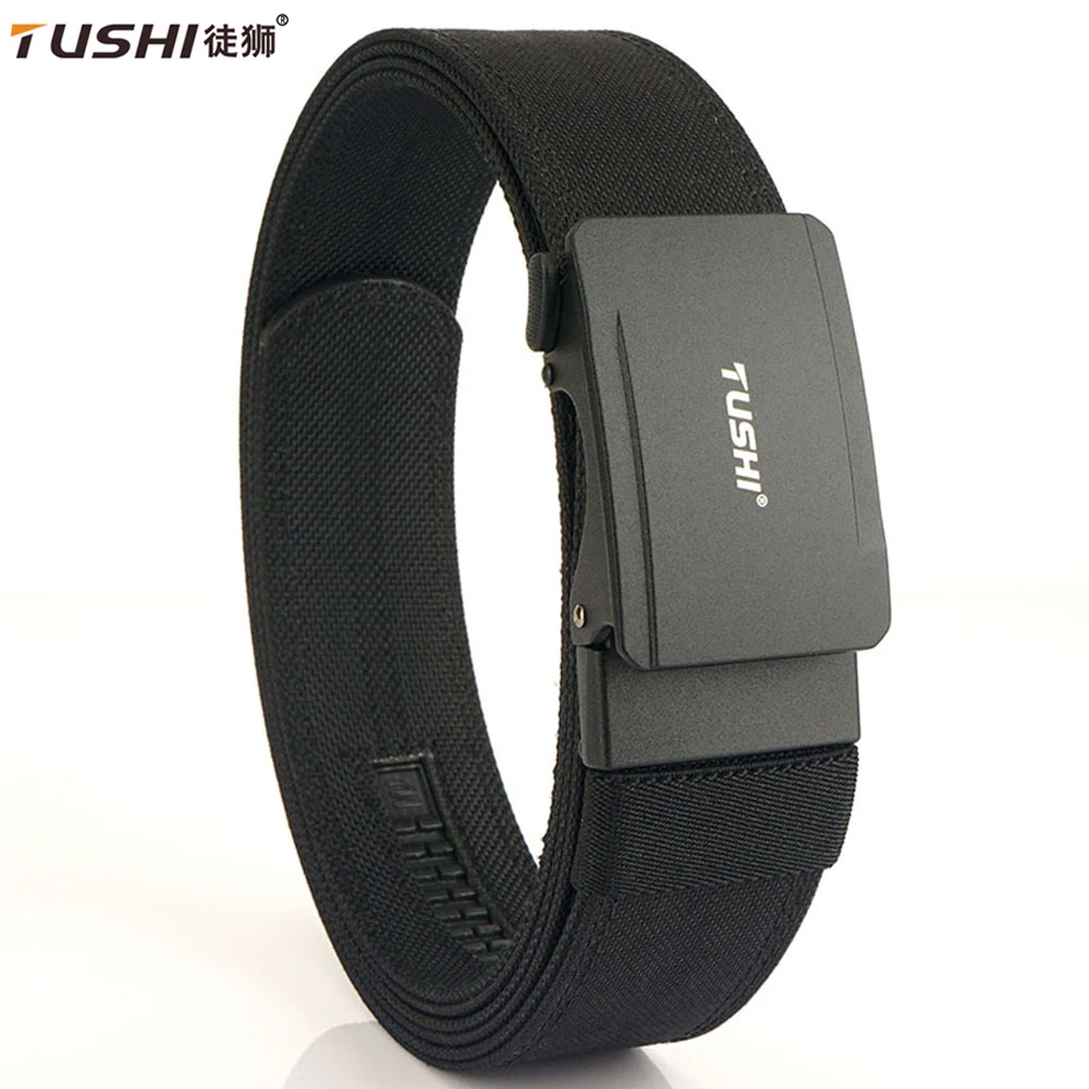 TUSHI Hard Tactical Belt for Men Metal Automatic Buckle IPSC Gun Belt 1.5inch Width Nylon Military Belt Outdoor Sports Girdle