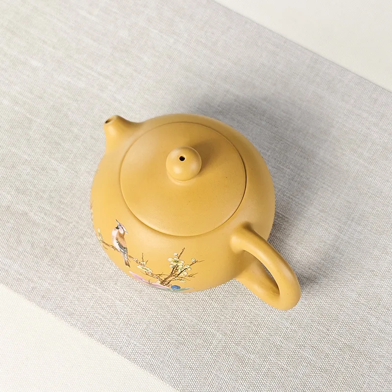 220ml Chinese Yixing Purple Clay Teapots Famous Handmade Dragon Pattern Xishi Tea Pot Raw Ore Dahongpao Kettle Zisha Tea Set